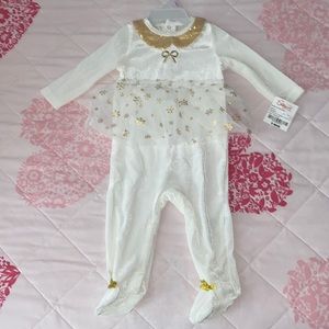 Baby Starters Snowflake Christmas Onesie 9M NWT